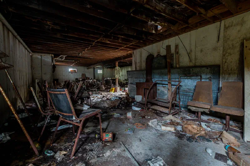 The basement of an abandoned house in Northern Kentucky