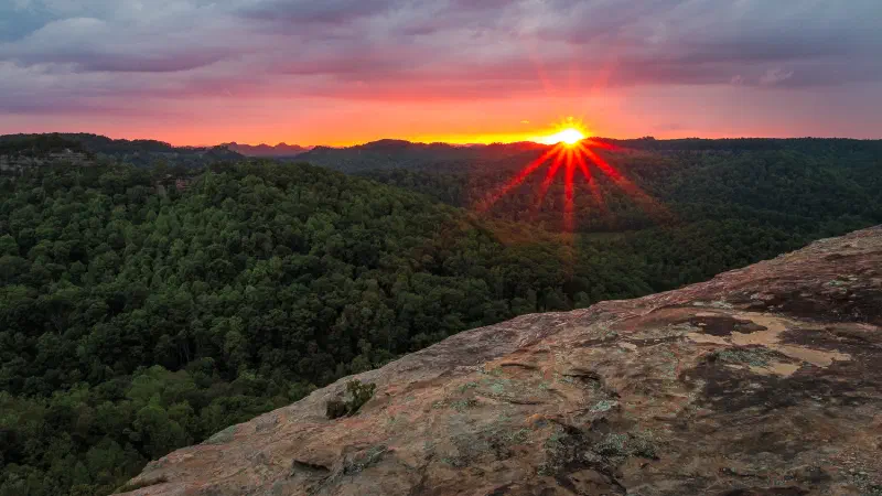 The sunset from Auxier Ridge, Red River Gorge, Kentucky
