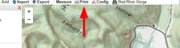 Printing maps from CalTopo.