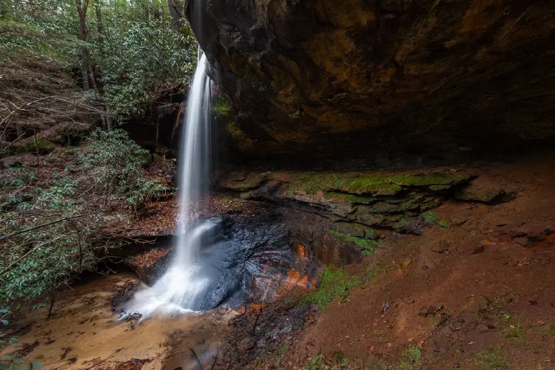 Resolution Falls, located in the Red River Gorge, is an example of a waterfall I located using LIDAR