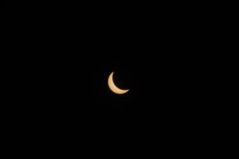 The start of the 2024 total solar eclipse in Oklahoma