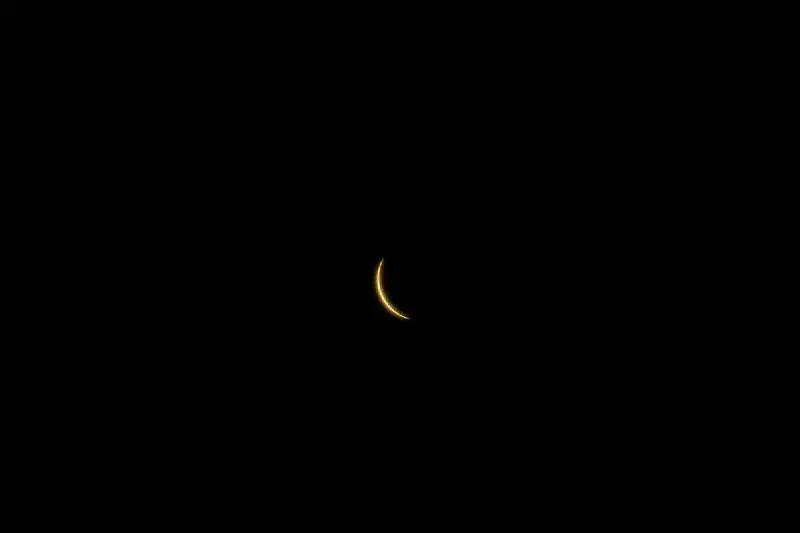 Moments before totality during the 2024 total solar eclipse in Oklahoma