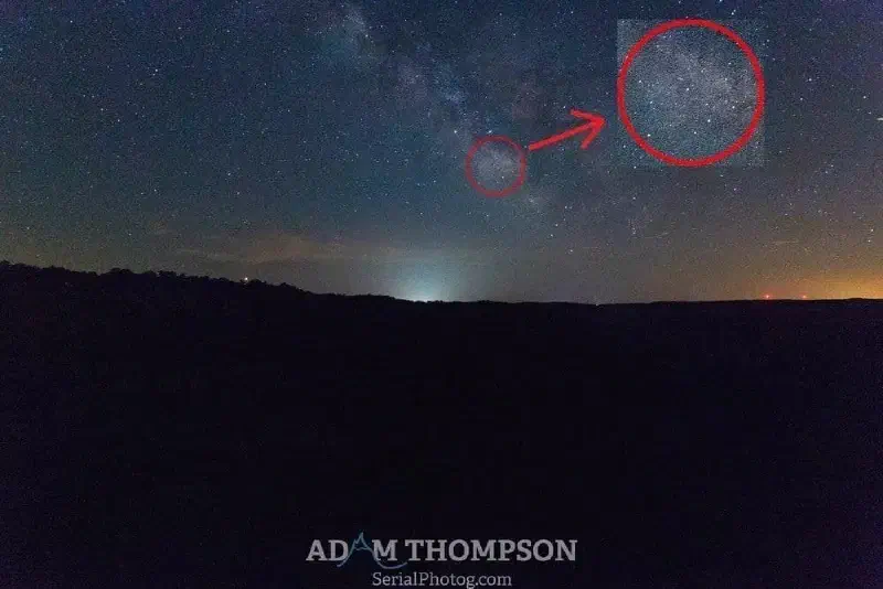 An example of a noisy, single exposure Milky Way image
