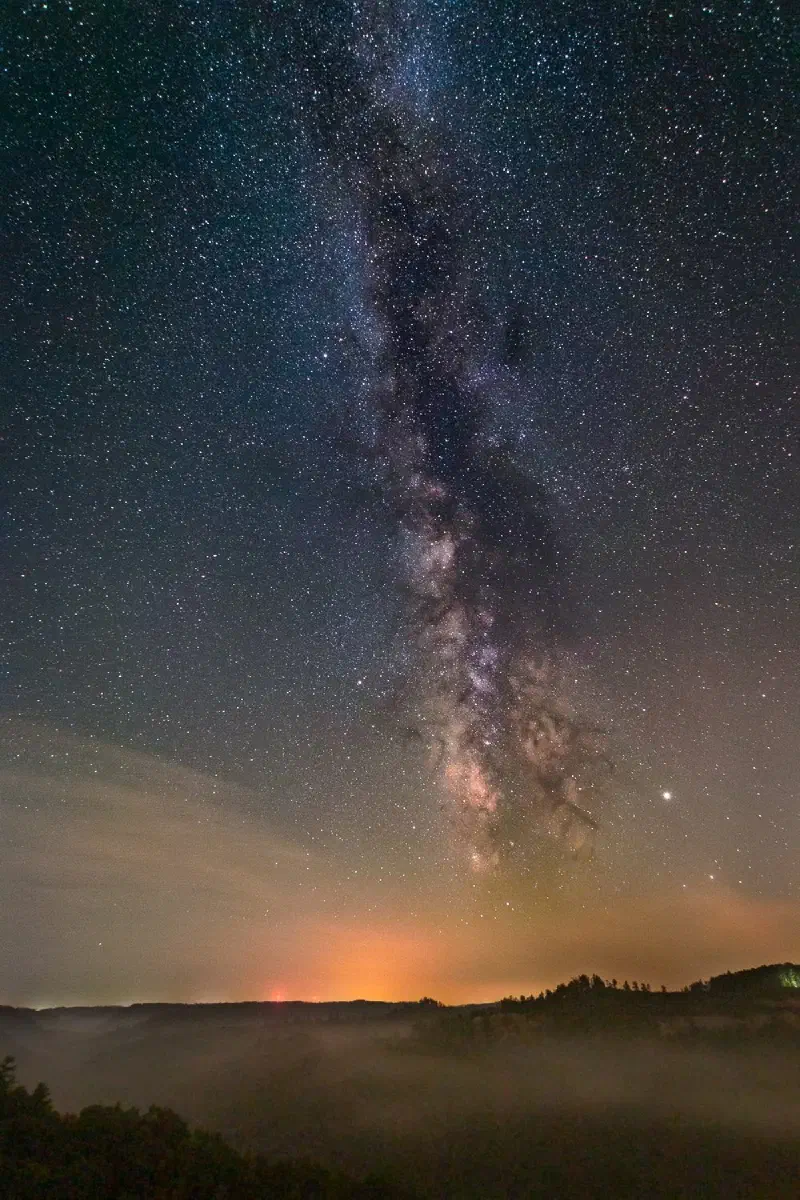 The Milky Way as shot from Chimney Rock in Kentucky’s Red River Gorge