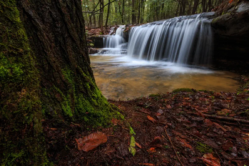 A small waterfall on private property in Kentucky
