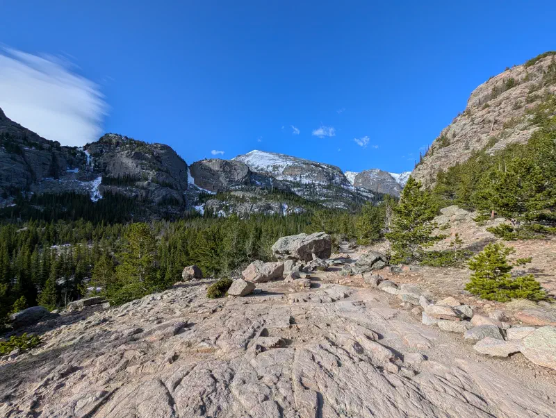 Some of the views I had along the trail to Mills Lake in Rocky Mountain National Park, Colorado