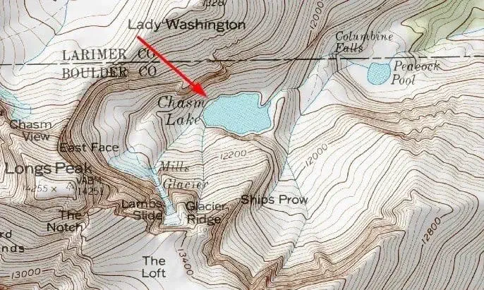 An example of a cirque near Longs Peak in the Rockies