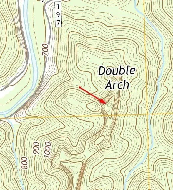 An example of the peak of a hill in the Double Arch region of Red River Gorge