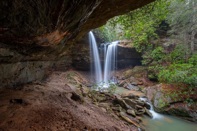 Pine Island Double Falls, Daniel Boone National Forest, Kentucky