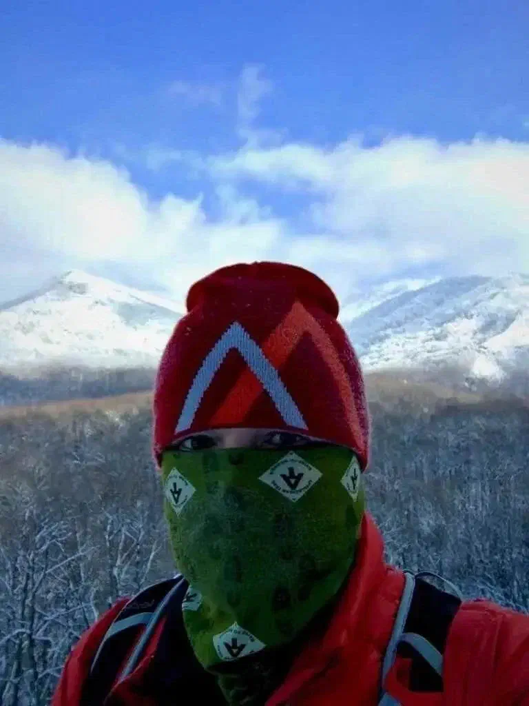 A shameless selfie in front of Mt. Leconte.