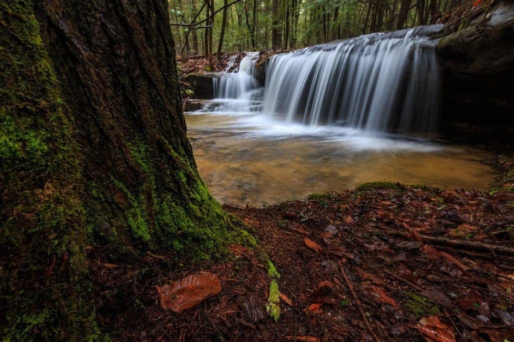 A small waterfall located on private property in Kentucky.