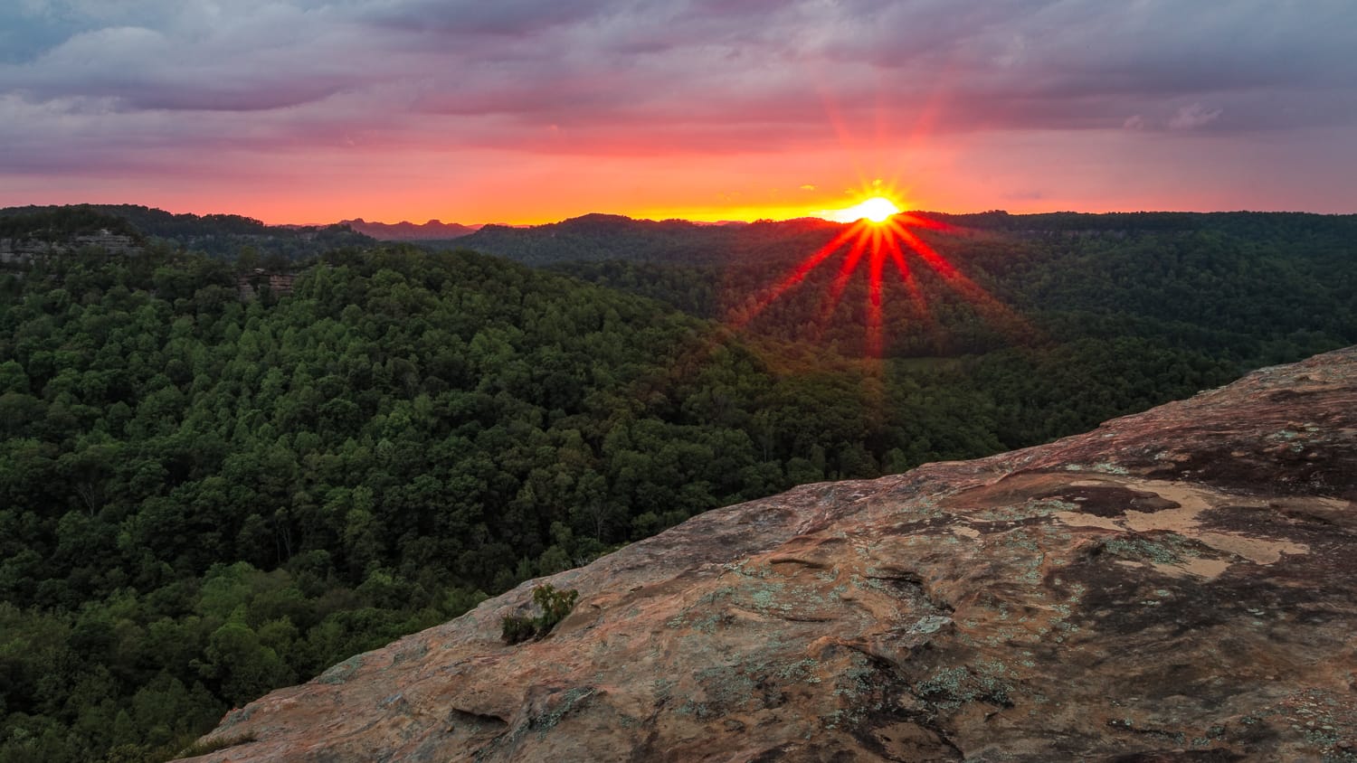 The sunset from Auxier Ridge, Red River Gorge, Kentucky.