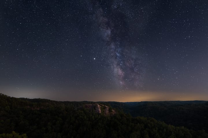 The Milky Way over Halfmoon Rock - Red River Gorge, Kentucky.