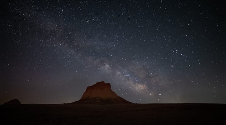 The Milky Way over the Pawnee Buttes in Eastern Colorado
